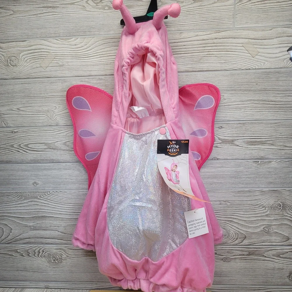 Hyde & EEK! Infant Butterfly Costume 12-18 Months Pink Silver Wings‎ Halloween